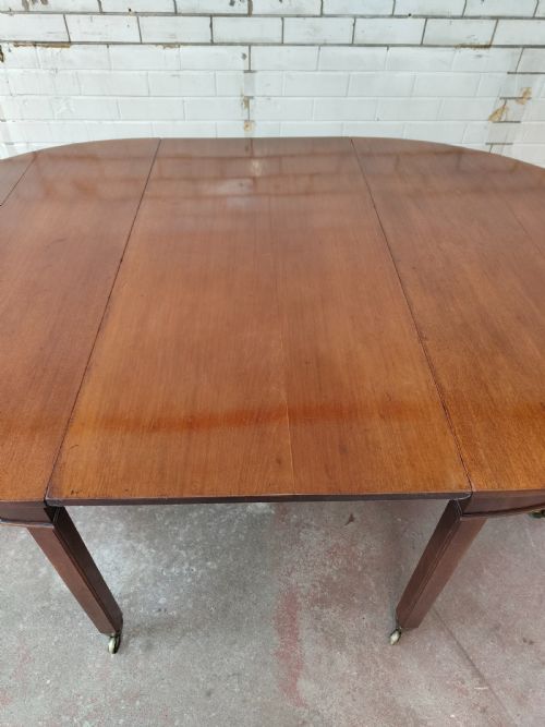 ANTIQUE REGENCY MAHOGANY D END DEMI LUNE EXTENDING DINING TABLE - ADDITIONAL PHOTO 8