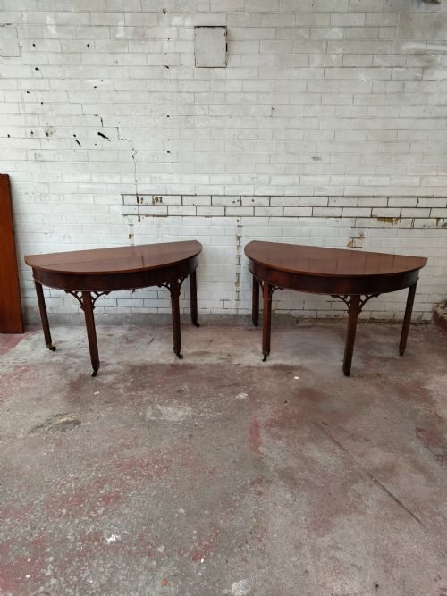 ANTIQUE REGENCY MAHOGANY D END DEMI LUNE EXTENDING DINING TABLE - ADDITIONAL PHOTO 10