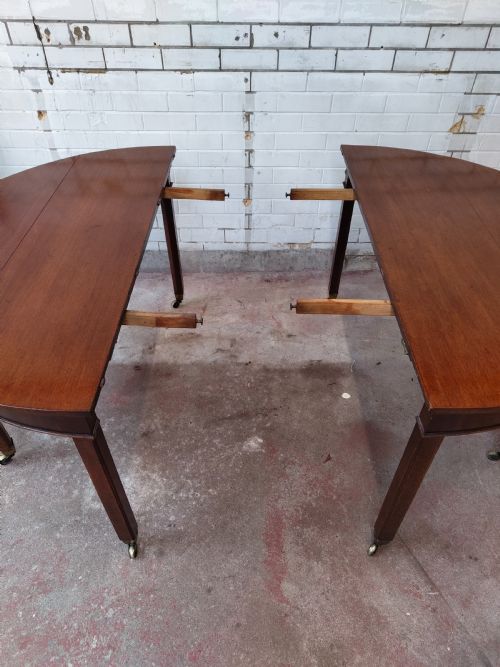 ANTIQUE REGENCY MAHOGANY D END DEMI LUNE EXTENDING DINING TABLE - ADDITIONAL PHOTO 11