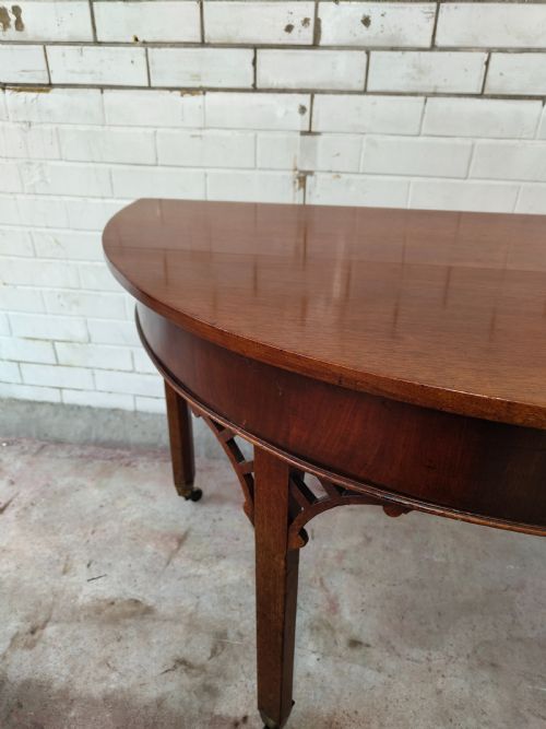 ANTIQUE REGENCY MAHOGANY D END DEMI LUNE EXTENDING DINING TABLE - ADDITIONAL PHOTO 12