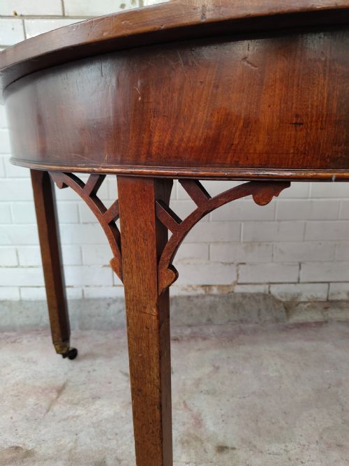 ANTIQUE REGENCY MAHOGANY D END DEMI LUNE EXTENDING DINING TABLE - ADDITIONAL PHOTO 14