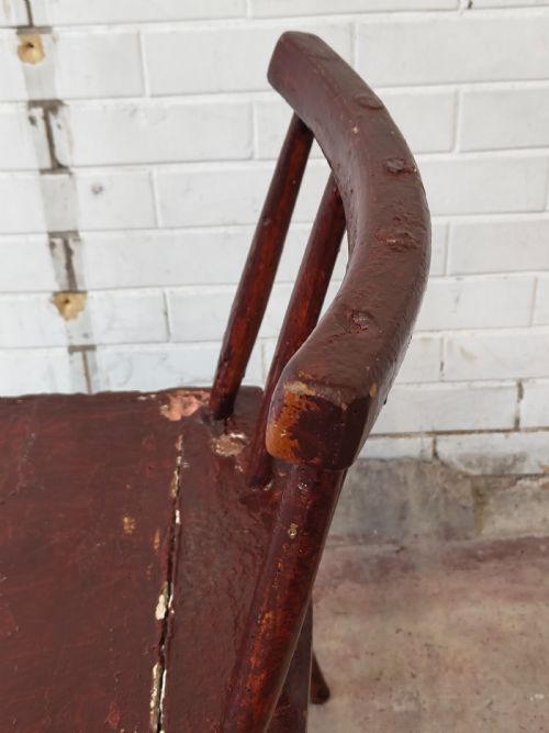 ANTIQUE 19TH C IRISH STICK BACK FAMINE VERNACULAR CHAIR - ADDITIONAL PHOTO 5