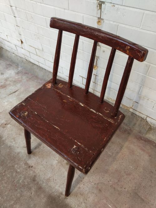 ANTIQUE 19TH C IRISH STICK BACK FAMINE VERNACULAR CHAIR - ADDITIONAL PHOTO 6