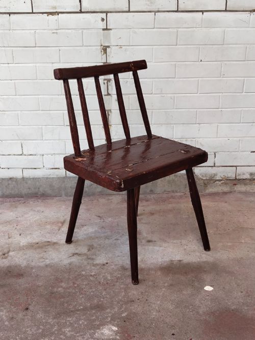 ANTIQUE 19TH C IRISH STICK BACK FAMINE VERNACULAR CHAIR - ADDITIONAL PHOTO 8