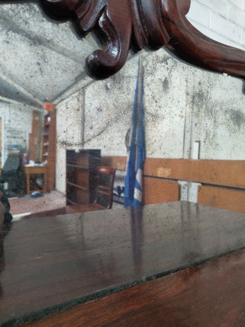 ANTIQUE COUNTRY HOUSE REGENCY ROSEWOOD CHIFFONIER WITH DISTRESSED MIRROR - ADDITIONAL PHOTO 1