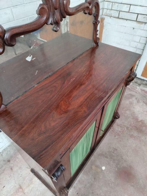 ANTIQUE COUNTRY HOUSE REGENCY ROSEWOOD CHIFFONIER WITH DISTRESSED MIRROR - ADDITIONAL PHOTO 7