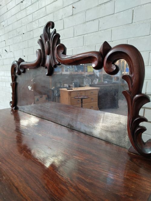 ANTIQUE COUNTRY HOUSE REGENCY ROSEWOOD CHIFFONIER WITH DISTRESSED MIRROR - ADDITIONAL PHOTO 8