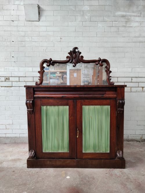 ANTIQUE COUNTRY HOUSE REGENCY ROSEWOOD CHIFFONIER WITH DISTRESSED MIRROR - ADDITIONAL PHOTO 9