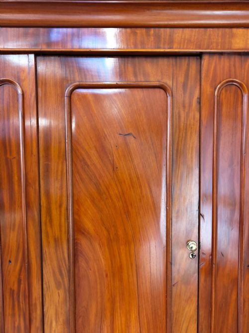 ANTIQUE VICTORIAN SOLID MAHOGANY SINGLE HALL WARDROBE ARMOIRE COMPACTUM - ADDITIONAL PHOTO 7