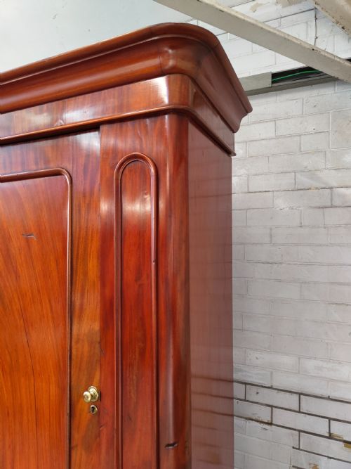 ANTIQUE VICTORIAN SOLID MAHOGANY SINGLE HALL WARDROBE ARMOIRE COMPACTUM - ADDITIONAL PHOTO 11