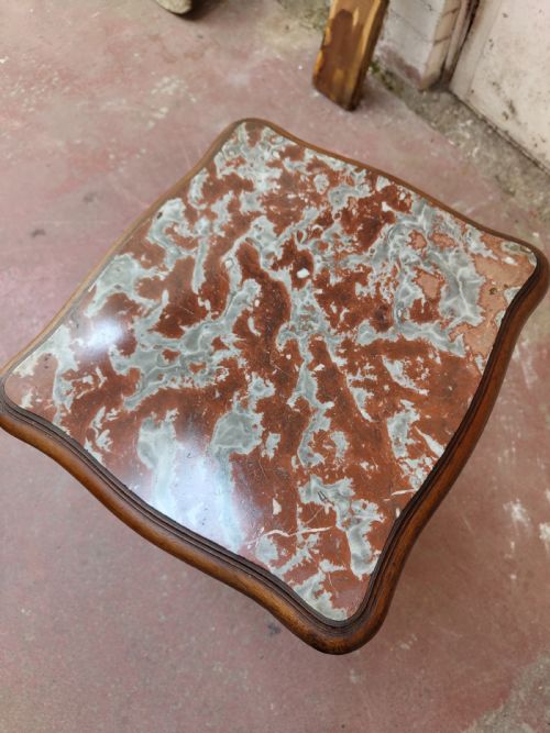 ANTIQUE PAIR OF FRENCH SOLID MAHOGANY MARBLE TOP BEDSIDE TABLES CABINETS - ADDITIONAL PHOTO 12