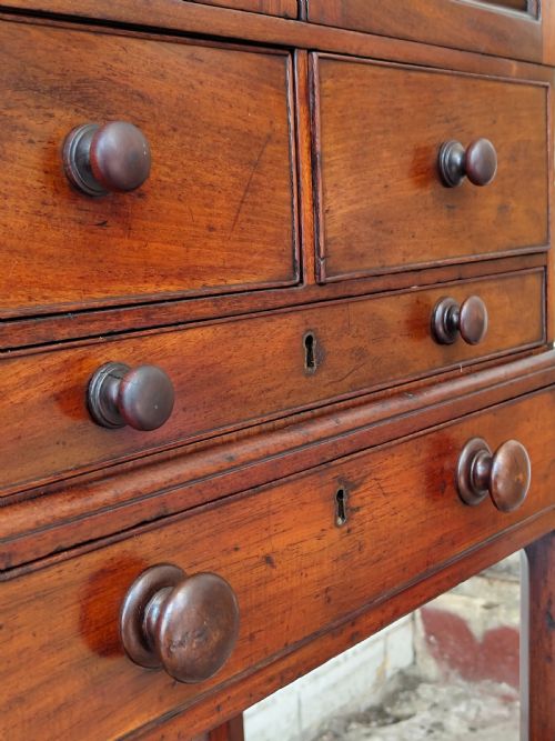 ANTIQUE 19TH CENTURY SOLID MAHOGANY CAMPAIGN CABINET ON STAND - ADDITIONAL PHOTO 12