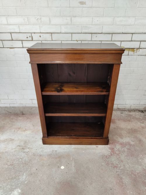antique edwardian solid mahogany adjustable open bookcase - CATEGORY: ANTIQUE BOOKCASES - DATED EDWARDIAN
