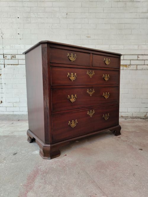ANTIQUE GEORGE III SOLID MAHOGANY CHEST OF DRAWERS - ADDITIONAL PHOTO 12
