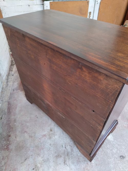 ANTIQUE GEORGE III SOLID MAHOGANY CHEST OF DRAWERS - ADDITIONAL PHOTO 14