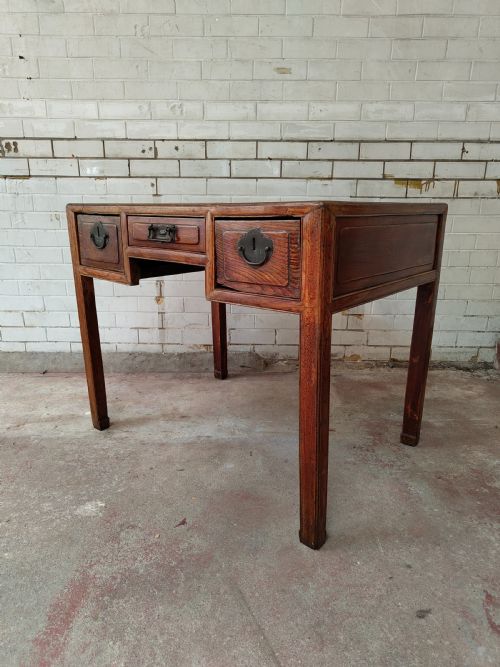 ANTIQUE 19TH CENTURY CHINESE EXPORT CALLIGRAPHY HOME OFFICE DESK - ADDITIONAL PHOTO 1