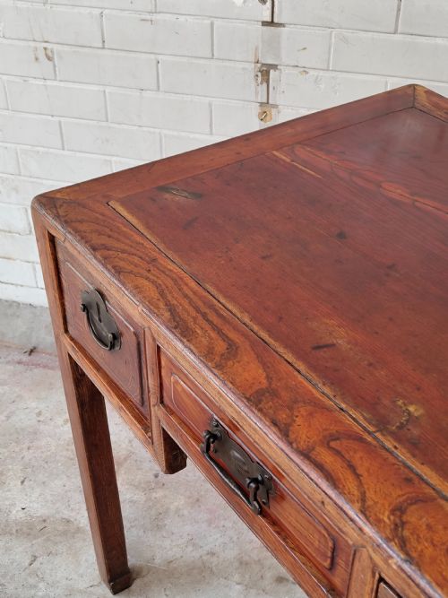 ANTIQUE 19TH CENTURY CHINESE EXPORT CALLIGRAPHY HOME OFFICE DESK - ADDITIONAL PHOTO 5