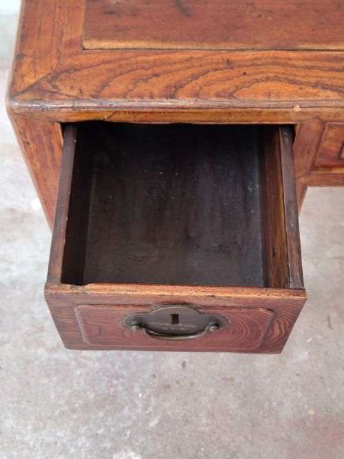 ANTIQUE 19TH CENTURY CHINESE EXPORT CALLIGRAPHY HOME OFFICE DESK - ADDITIONAL PHOTO 9