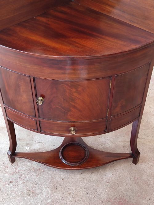 ANTIQUE GEORGIAN REGENCY SOLID MAHOGANY CORNER CUPBOARD STAND - ADDITIONAL PHOTO 5