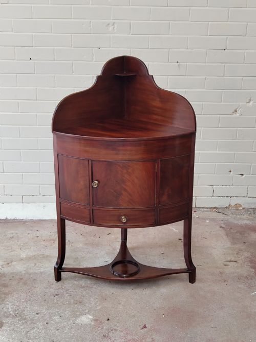 ANTIQUE GEORGIAN REGENCY SOLID MAHOGANY CORNER CUPBOARD STAND - ADDITIONAL PHOTO 6