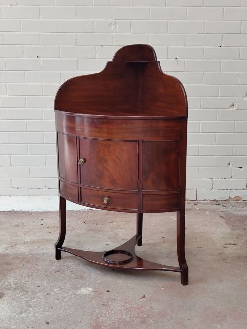 ANTIQUE GEORGIAN REGENCY SOLID MAHOGANY CORNER CUPBOARD STAND - ADDITIONAL PHOTO 9