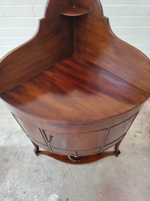 ANTIQUE GEORGIAN REGENCY SOLID MAHOGANY CORNER CUPBOARD STAND - ADDITIONAL PHOTO 10