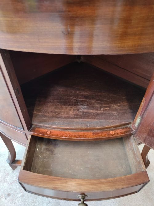 ANTIQUE GEORGIAN REGENCY SOLID MAHOGANY CORNER CUPBOARD STAND - ADDITIONAL PHOTO 11