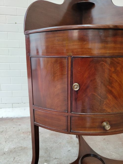 ANTIQUE GEORGIAN REGENCY SOLID MAHOGANY CORNER CUPBOARD STAND - ADDITIONAL PHOTO 14