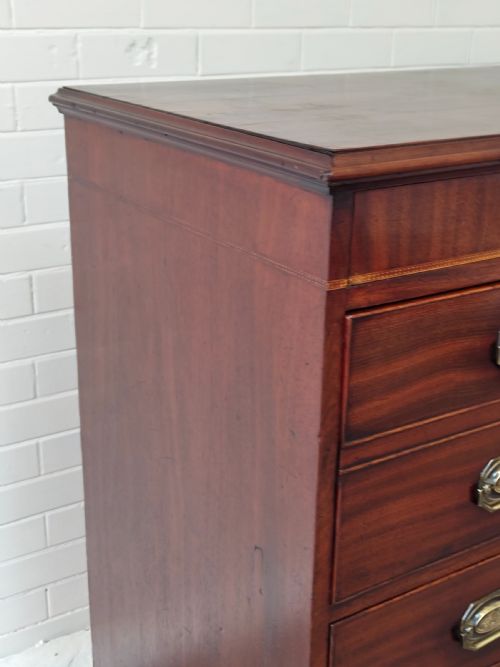 ANTIQUE GEORGIAN REGENCY MAHOGANY SECRETAIRE CHEST OF DRAWERS - ADDITIONAL PHOTO 6