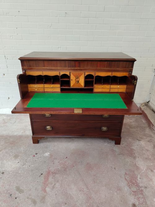 ANTIQUE GEORGIAN REGENCY MAHOGANY SECRETAIRE CHEST OF DRAWERS - ADDITIONAL PHOTO 11
