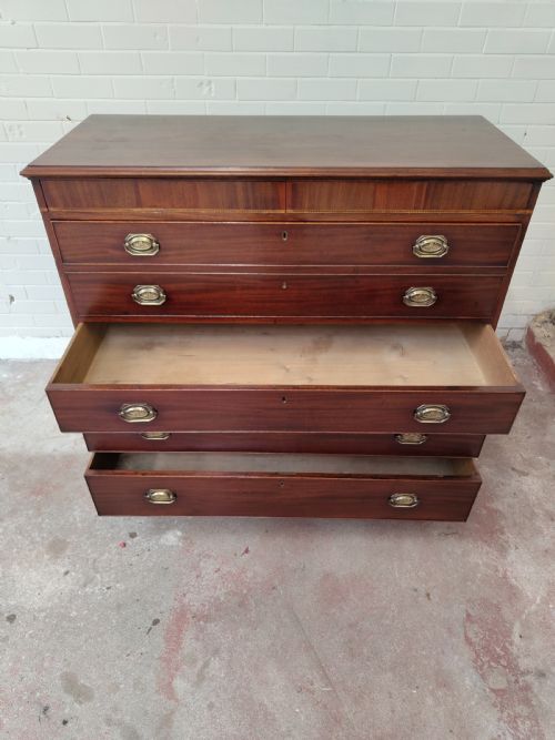 ANTIQUE GEORGIAN REGENCY MAHOGANY SECRETAIRE CHEST OF DRAWERS - ADDITIONAL PHOTO 19