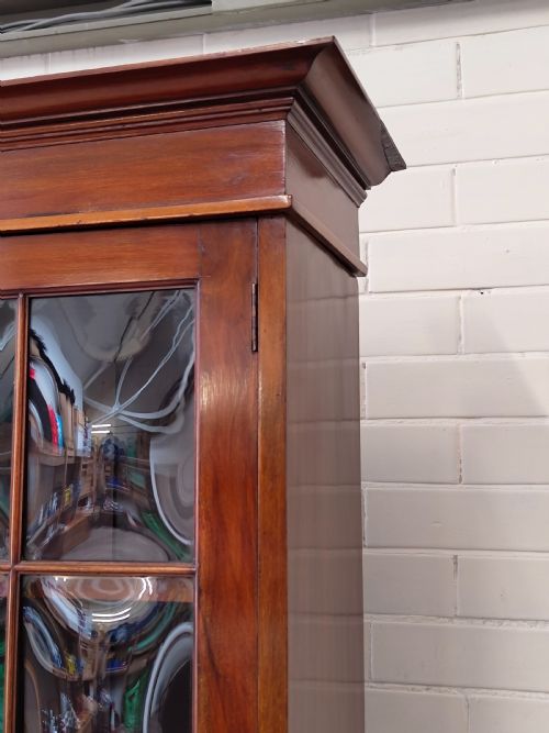 ANTIQUE EDWARDIAN SOLID WALNUT WRITING BUREAU BOOKCASE - ADDITIONAL PHOTO 16
