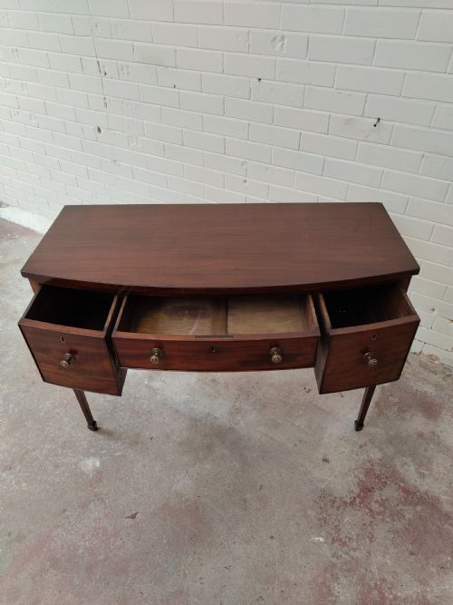 ANTIQUE REGENCY MAHOGANY BOW FRONT HALL SIDE CONSOLE TABLE - ADDITIONAL PHOTO 12