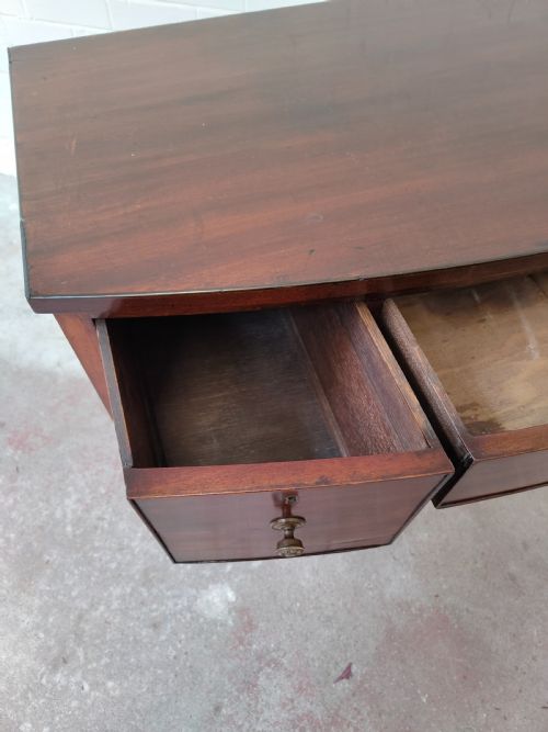 ANTIQUE REGENCY MAHOGANY BOW FRONT HALL SIDE CONSOLE TABLE - ADDITIONAL PHOTO 2