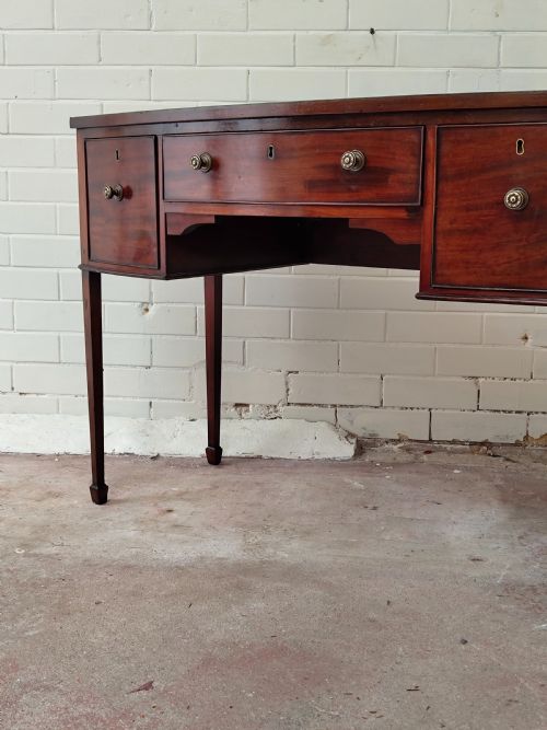 ANTIQUE REGENCY MAHOGANY BOW FRONT HALL SIDE CONSOLE TABLE - ADDITIONAL PHOTO 3