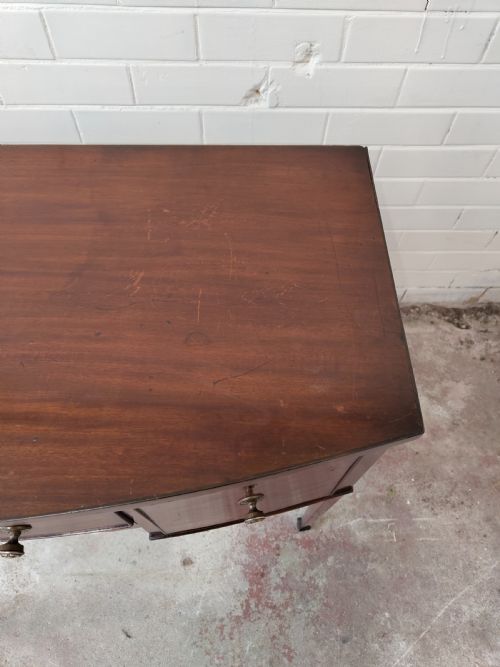 ANTIQUE REGENCY MAHOGANY BOW FRONT HALL SIDE CONSOLE TABLE - ADDITIONAL PHOTO 6