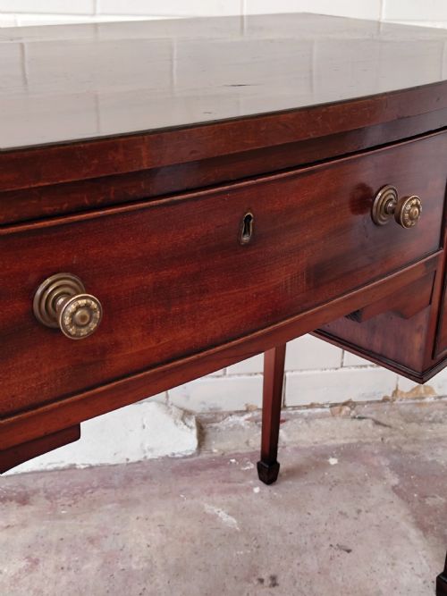 ANTIQUE REGENCY MAHOGANY BOW FRONT HALL SIDE CONSOLE TABLE - ADDITIONAL PHOTO 8