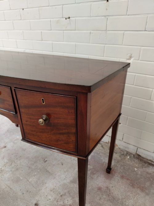 ANTIQUE REGENCY MAHOGANY BOW FRONT HALL SIDE CONSOLE TABLE - ADDITIONAL PHOTO 9