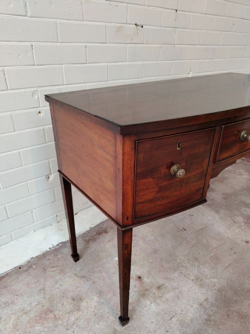 ANTIQUE REGENCY MAHOGANY BOW FRONT HALL SIDE CONSOLE TABLE - ADDITIONAL PHOTO 10