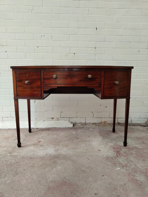 ANTIQUE REGENCY MAHOGANY BOW FRONT HALL SIDE CONSOLE TABLE - ADDITIONAL PHOTO 11