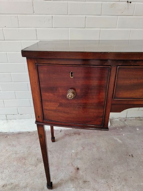 ANTIQUE REGENCY MAHOGANY BOW FRONT HALL SIDE CONSOLE TABLE - ADDITIONAL PHOTO 13