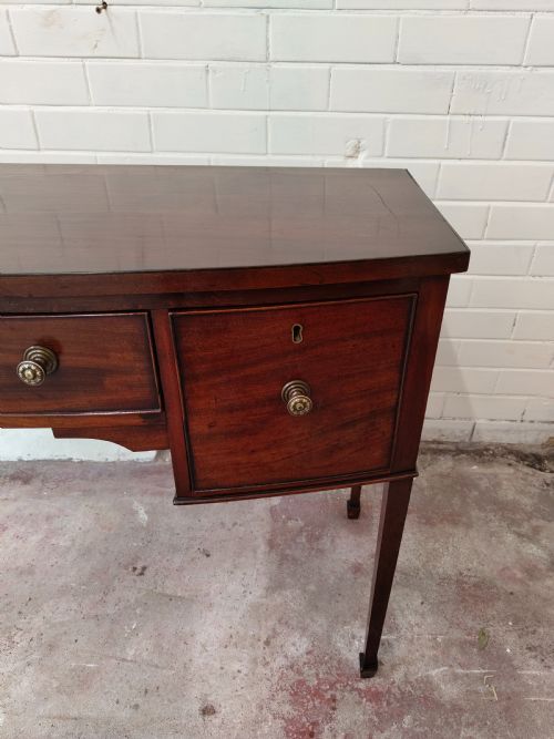 ANTIQUE REGENCY MAHOGANY BOW FRONT HALL SIDE CONSOLE TABLE - ADDITIONAL PHOTO 15