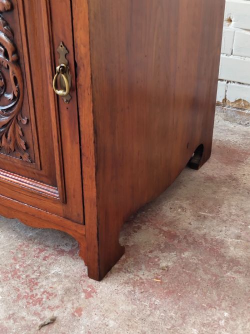 ANTIQUE PAIR OF EDWARDIAN SOLID WALNUT BEDSIDE CABINETS CUPBOARDS TABLES - ADDITIONAL PHOTO 16