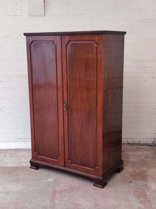 antique edwardian solid mahogany dwarf double wardrobe armoire compactum by maple co london - CATEGORY: ANTIQUE WARDROBES - DATED EDWARDIAN