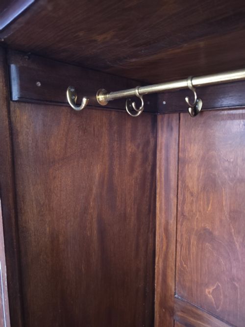 ANTIQUE EDWARDIAN SOLID MAHOGANY DWARF DOUBLE WARDROBE ARMOIRE COMPACTUM BY MAPLE CO LONDON - ADDITIONAL PHOTO 10