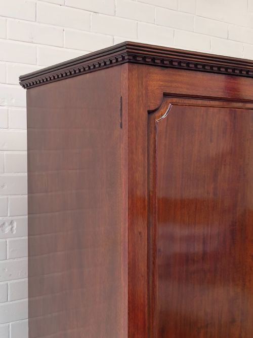 ANTIQUE EDWARDIAN SOLID MAHOGANY DWARF DOUBLE WARDROBE ARMOIRE COMPACTUM BY MAPLE CO LONDON - ADDITIONAL PHOTO 15