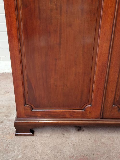 ANTIQUE EDWARDIAN SOLID MAHOGANY DWARF DOUBLE WARDROBE ARMOIRE COMPACTUM BY MAPLE CO LONDON - ADDITIONAL PHOTO 20