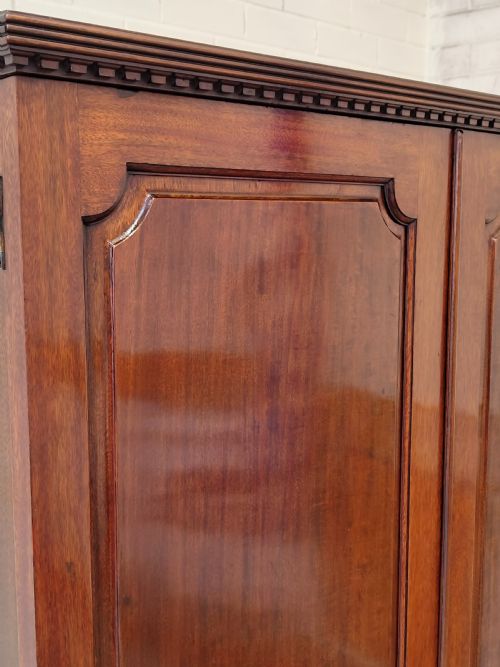 ANTIQUE EDWARDIAN SOLID MAHOGANY DWARF DOUBLE WARDROBE ARMOIRE COMPACTUM BY MAPLE CO LONDON - ADDITIONAL PHOTO 21