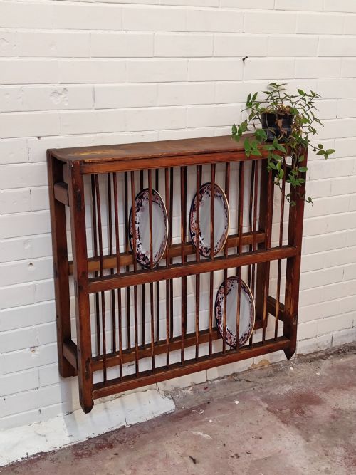 ANTIQUE GEORGIAN COUNTRY PINE PLATE DRYING DISPLAY RACK - ADDITIONAL PHOTO 10