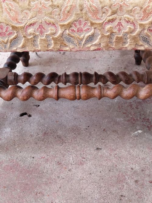 CARVED OAK CAROLEAN STYLE THRONE ARM CHAIR - ADDITIONAL PHOTO 6